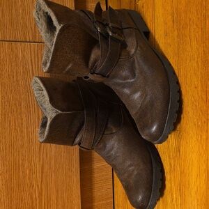 Women's Brown JustFab Fur-lined Ankle Boots